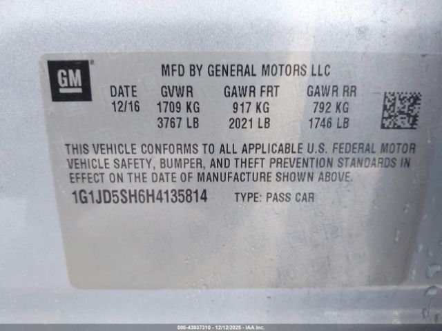 Chevrolet Sonic Lt Auto Image 11