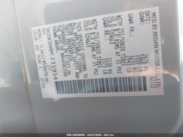 Nissan Pathfinder Platinum Fwd Image 2