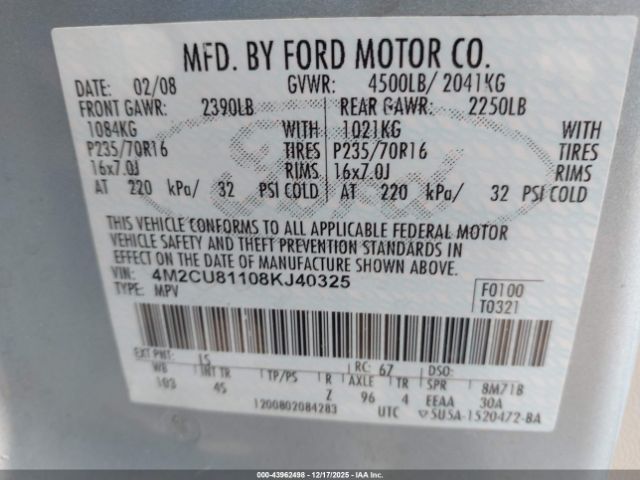 Mercury Mariner V6 Image 2